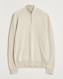  Cashmere Rib Half Zip Beige