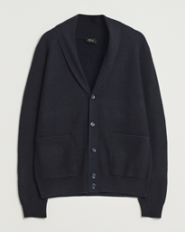  Wool/Cashmere Rib Cardigan Navy