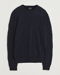  Cashmere Blend Cable Crew Neck Navy