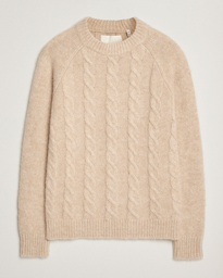  Alpaca/Lambswool Cable Crew Neck Seed Melange