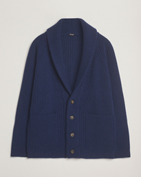  Cashmere Rib Shawl Cardigan Navy