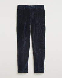  Rebel Fit Pleated Corduroy Trousers Navy