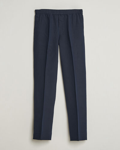 Filippa K Theo Relaxed Linen/Cotton Drawstring Trousers Navy