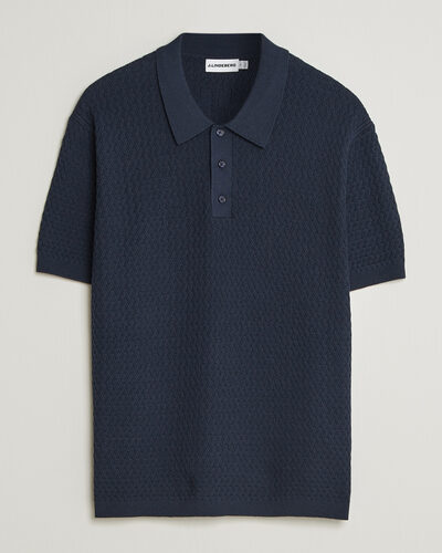 J.Lindeberg Jacques Structured Knitted Polo Navy