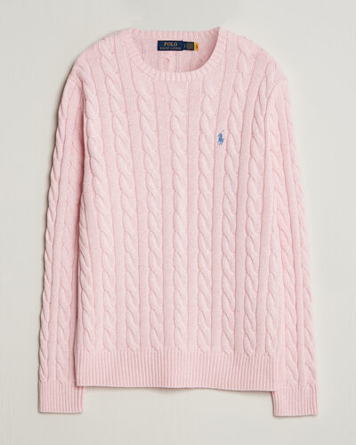 Polo Ralph Lauren Cotton Cable Pullover Ballet Pink Heather