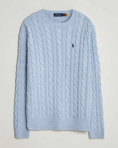 Polo Ralph Lauren Cotton Cable Pullover Blue Hyacinth Heather