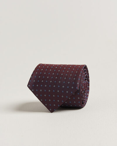 Canali Jacquard Silk Tie Burgundy