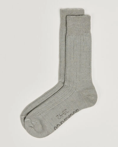 Alpacasocks & Co 2-Pack Ribbed Alpacka Wool Socks Light Grey