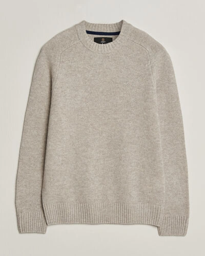 Barbour Lifestyle Newtown Lambswool Crewneck Light Grey Marl