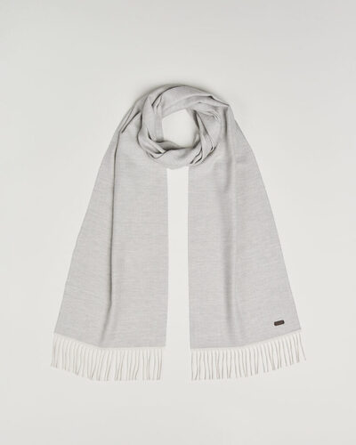 Eton Twill Merino Wool Scarf Light Grey