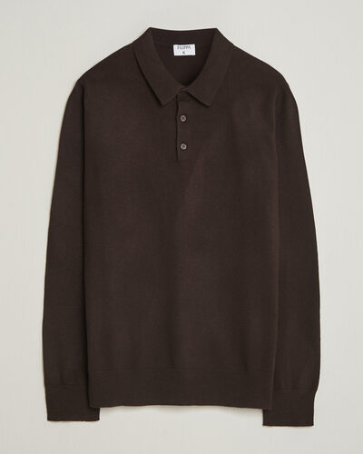 Filippa K Knitted Polo Shirt Dark Chocolate