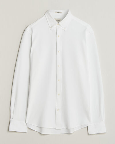 Gant Regular Fit Jersey Pique Shirt White