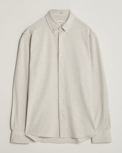 Gant Regular Fit Jersey Pique Shirt Light Beige Melange