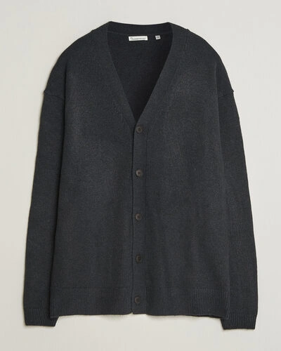 KnowledgeCotton Apparel Knitted Cardigan Black