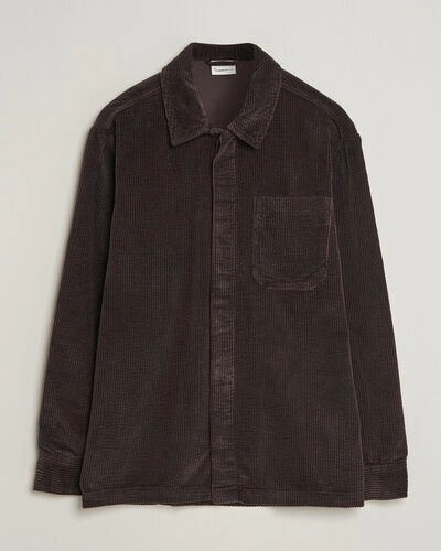 KnowledgeCotton Apparel Cotton Corduroy Overshirt Chocolate