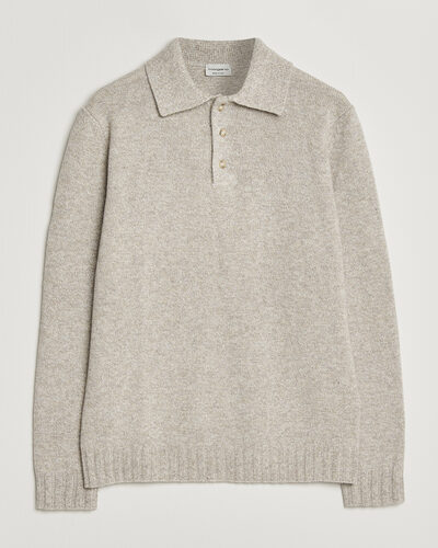 Morgano Wool/Cashmere Knitted Polo Beige