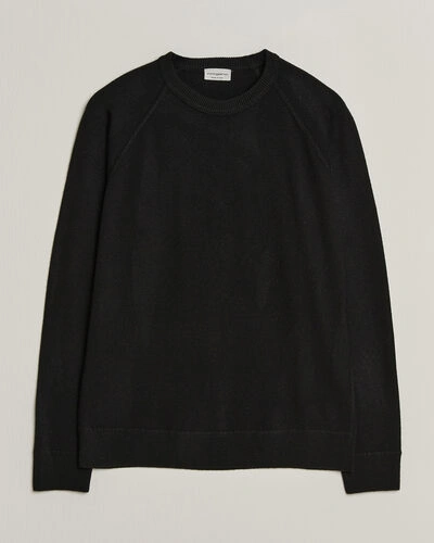 Morgano Wool/Cashmere Raglan Crew Black