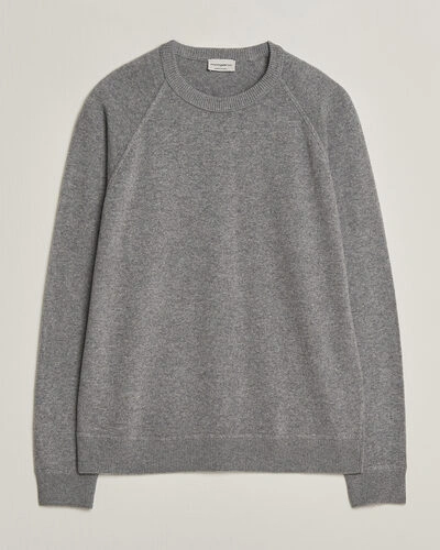 Morgano Wool/Cashmere Raglan Crew Grey