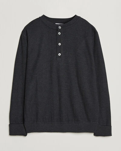 S.N.S. Herning Stamina Rib Henley Magnetite Black