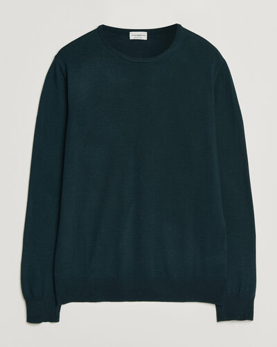 Morgano Extra Fine Merino Wool Crewneck Bottle Green