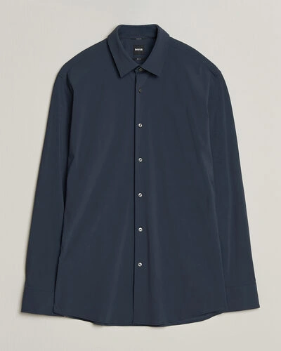 BOSS BLACK Hank 4-Way Stretch Shirt Dark Blue