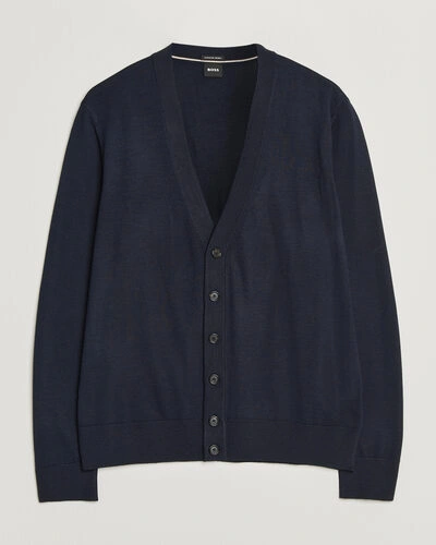 BOSS BLACK Mardon Wool Cardigan Dark Blue