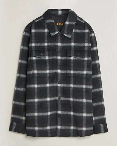 BOSS ORANGE Losky Flannel Checked Overshirt Black