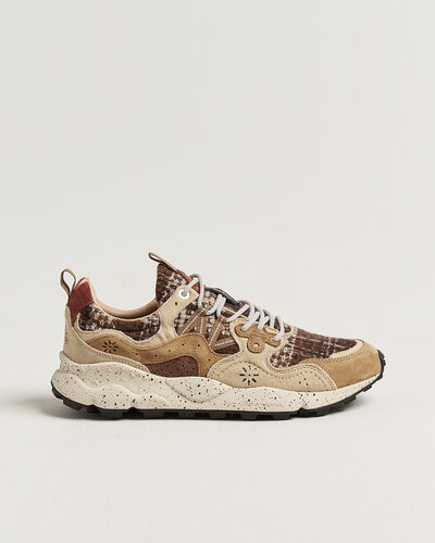 Flower Mountain Yamano 3 Suede/Wool Check Sneaker Brown