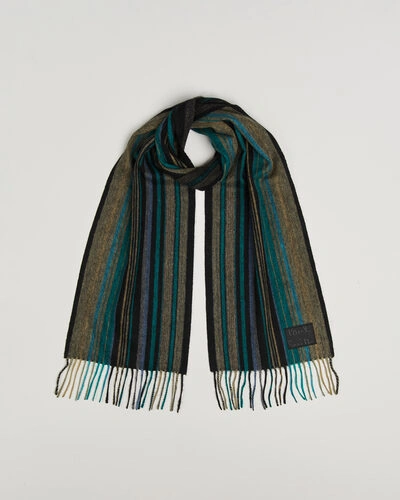 Paul Smith Lambswool Striped Scarf Black