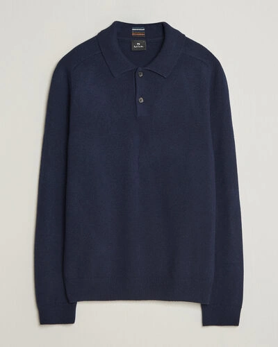 PS Paul Smith Wool Knitted Polo Navy
