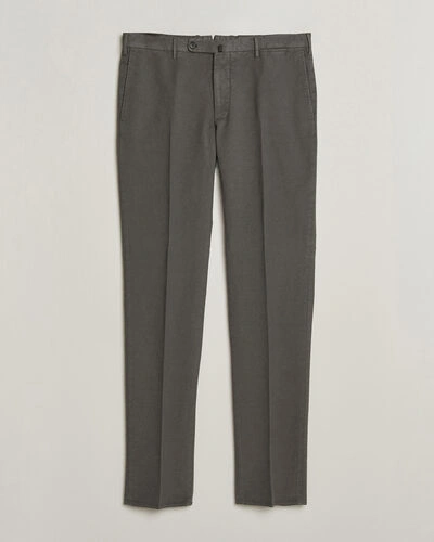 Incotex Regular Fit Soft Cotton Stretch Chinos Dark Grey