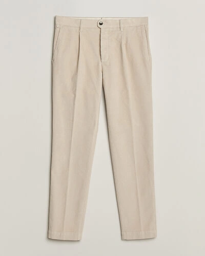 Incotex Regular Fit Washed Corduroy Slacks Off White