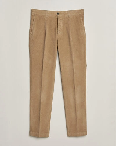 Incotex Regular Fit Washed Corduroy Slacks Khaki