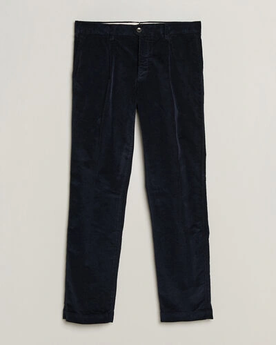 Incotex Regular Fit Washed Corduroy Slacks Navy