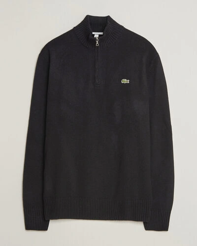 Lacoste Carded Wool Half Zip Black