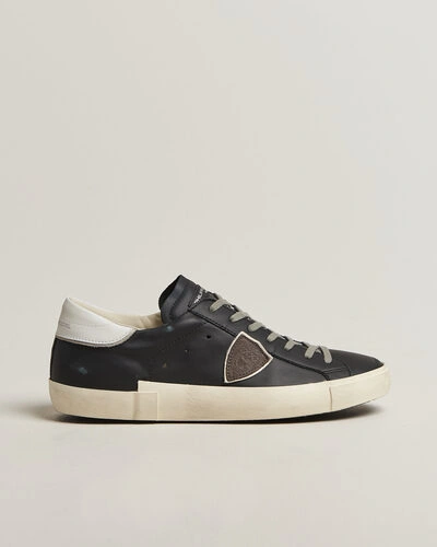 Philippe Model PRSX Low Top Suede Sneaker Black/White