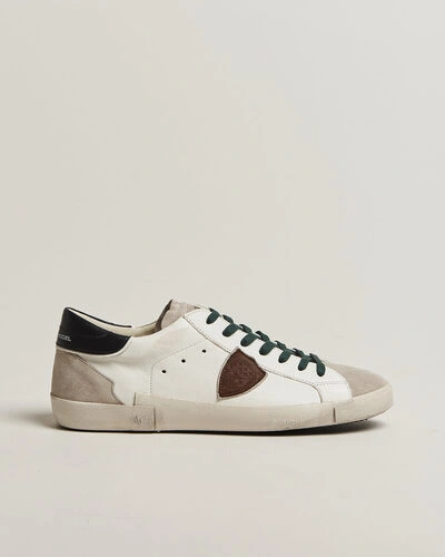 Philippe Model PRSX Low Top Suede Sneaker White/Black
