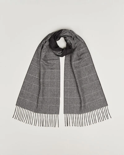 Piacenza Cashmere Cashmere/Silk Glencheck Scarf Grey Melange