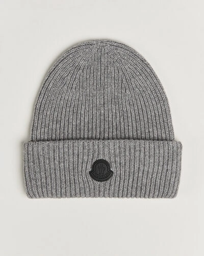 Moncler Rib Cashmere Beanie Grey