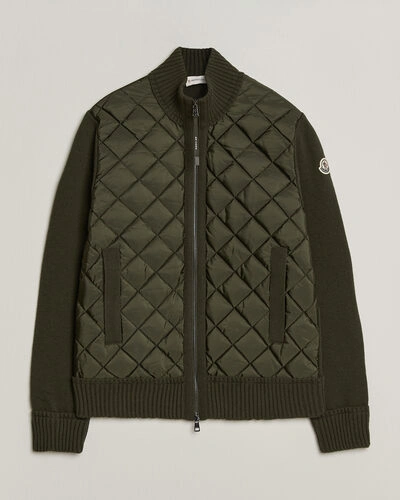 Moncler Quilted Hybrid Jacket Dark Green