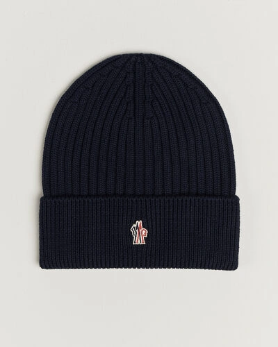 Moncler Grenoble Rib Wool Beanie Navy