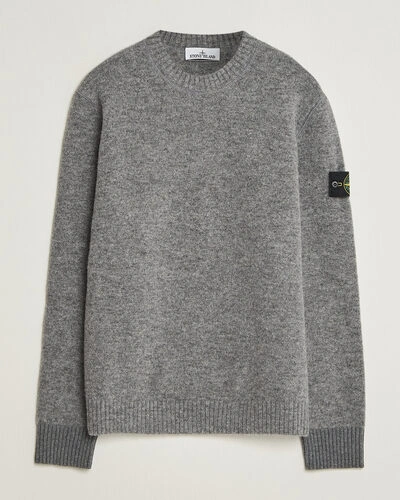 Stone Island Baby Alpaca Blend Contrast Crew Grey Melange
