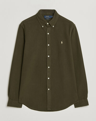Polo Ralph Lauren Custom Fit Brushed Flannel Shirt Company Olive