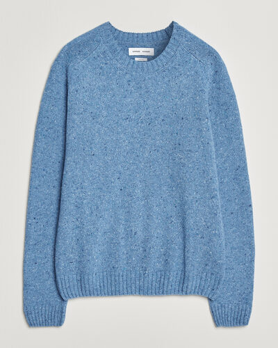 Samsøe Samsøe Nate Donegal Wool Knitted Striped Sweater Cyaneus