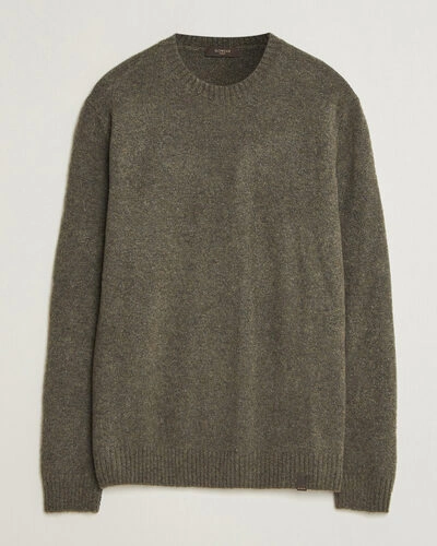 Zanone Wool Boucle Crew Neck Forest Green
