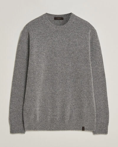 Zanone Wool Boucle Crew Neck Grey Melange