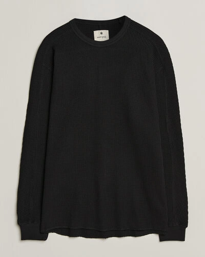 Snow Peak Heavyweight Waffle Pullover Black