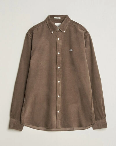 Gant Regular Fit Corduroy Shirt Faded Taupe