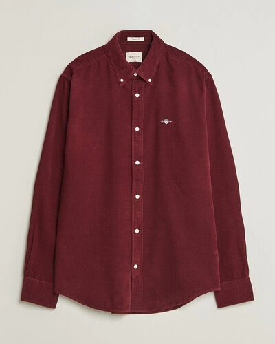 Gant Regular Fit Corduroy Shirt Deep Grape Wine