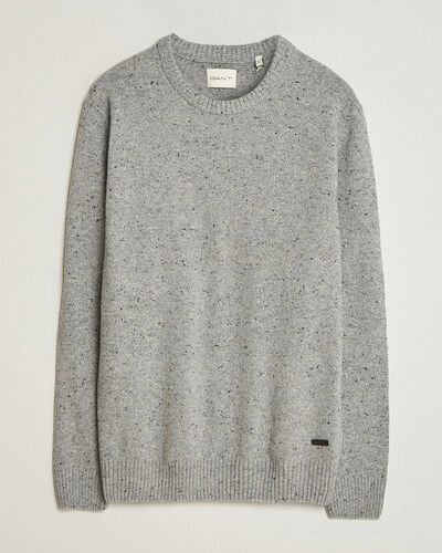 Gant Neps Wool Crew Neck Sweater Grey Melange